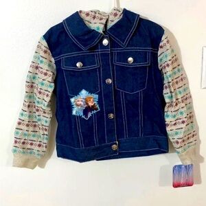 Disney Frozen 2 Denim Jean Jacket girls size 6 NEW
